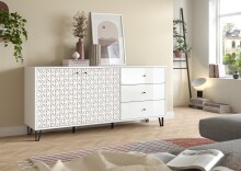 Sideboard >Prisma< in Weiß - 170x76x40cm (BxHxT)