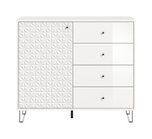 Highboard >Prisma< in Weiß - 110x96x40cm (BxHxT)