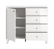 Highboard >Prisma< in Weiß - 110x96x40cm (BxHxT)