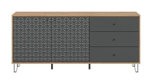 Sideboard >Prisma< in Artisan Oak / Anthrazit matt - 170x76x40cm (BxHxT)
