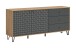Sideboard >Prisma< in Artisan Oak / Anthrazit matt - 170x76x40cm (BxHxT)