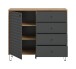 Highboard >Prisma< in Artisan Oak / Anthrazit matt - 110x96x40cm (BxHxT)