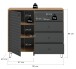 Highboard >Prisma< in Artisan Oak / Anthrazit matt - 110x96x40cm (BxHxT)