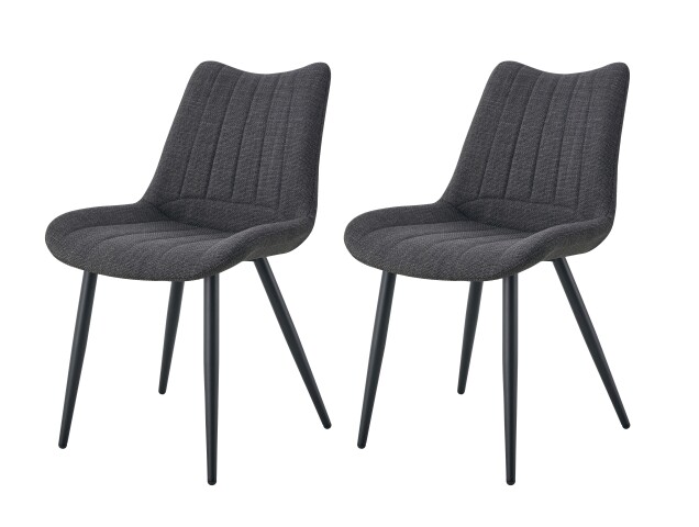 Esszimmerstuhl >Lotta< 2er Set in anthrazit, Webstoff - 53x86x59cm (BxHxT)