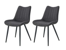Esszimmerstuhl >Lotta< 2er Set in anthrazit, Webstoff - 53x86x59cm (BxHxT)