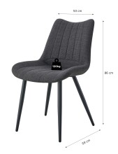 Esszimmerstuhl >Lotta< 2er Set in anthrazit, Webstoff - 53x86x59cm (BxHxT)