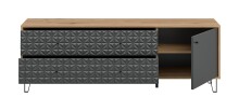 Lowboard >Prisma< in Artisan Oak / Anthrazit matt - 164x56x40cm (BxHxT)