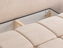 Schlafsofa >Lauder< in beige, Cord - 207x93x105cm (BxHxT)