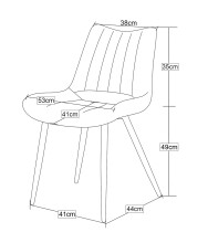 Esszimmerstuhl >Lotta< 2er Set in creme, Webstoff - 53x86x59cm (BxHxT)