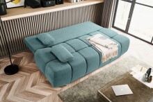 Schlafsofa >Lauder< in mint-blau, Cord - 207x93x105cm (BxHxT)