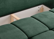 Schlafsofa >Lauder< in smaragdgrün, Cord - 207x93x105cm (BxHxT)