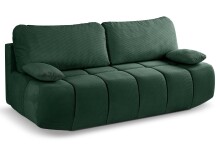 Schlafsofa >Lauder< in smaragdgrün, Cord - 207x93x105cm (BxHxT)