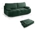 Schlafsofa >Lauder< in smaragdgrün, Cord - 207x93x105cm (BxHxT)