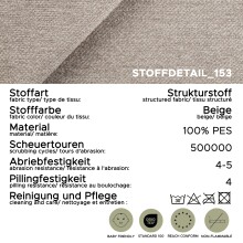 Schlafsofa >Diana< in beige, Strukturstoff - 231x93x108cm (BxHxT)