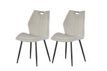 Esszimmerstuhl >Christin< 2er Set in creme, Velouroptik - 52x75x58cm (BxHxT)