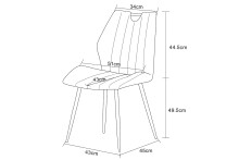 Esszimmerstuhl >Christin< 2er Set in creme, Velouroptik - 52x75x58cm (BxHxT)
