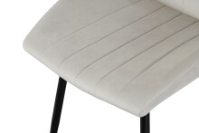 Esszimmerstuhl >Christin< 2er Set in creme, Velouroptik - 52x75x58cm (BxHxT)