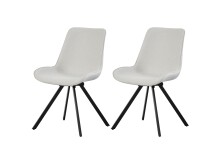 Drehstuhl >Emilia< 2er Set in creme, Webstoff - 52x85x61cm (BxHxT)