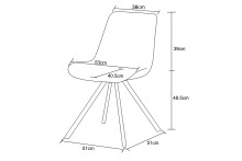 Drehstuhl >Emilia< 2er Set in anthrazit, Webstoff - 52x85x61cm (BxHxT)