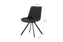 Drehstuhl >Emilia< 2er Set in anthrazit, Webstoff - 52x85x61cm (BxHxT)