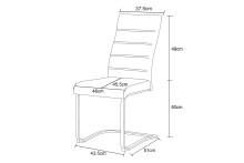 Freischwinger >Leni< 2er Set in creme, Strukturstoff - 43x98x59cm (BxHxT)
