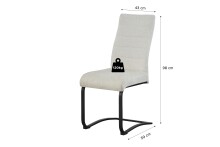Freischwinger >Leni< 2er Set in creme, Strukturstoff - 43x98x59cm (BxHxT)