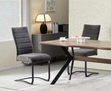 Freischwinger >Leni< 2er Set in anthrazit, Strukturstoff - 43x98x59cm (BxHxT)
