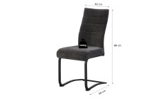 Freischwinger >Leni< 2er Set in anthrazit, Strukturstoff - 43x98x59cm (BxHxT)
