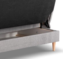 Schlafsofa >Bono< in hellgrau, Strukturstoff - 199x91x91cm (BxHxT)