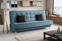 Schlafsofa >Bono< in blau, Strukturstoff -...