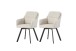 Stuhl >Sophie< 2er Set in creme, Chenille-Optik - 53x87x62cm (BxHxT)