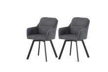 Stuhl >Sophie< 2er Set in anthrazit, Chenille-Optik...