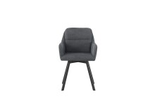 Stuhl >Sophie< 2er Set in anthrazit, Chenille-Optik - 53x87x62cm (BxHxT)