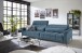 Big-Sofa >Wolve< 2x elektr. Verstellung, Cord blau - 280x108x118cm (BxHxT)