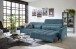 Big-Sofa >Wolve< 2x elektr. Verstellung, Cord blau - 280x108x118cm (BxHxT)