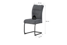 Freischwinger >Frieda< 2er Set in anthrazit, Chenille-Optik - 47x94x61cm (BxHxT)
