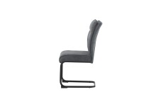 Freischwinger >Frieda< 2er Set in anthrazit, Chenille-Optik - 47x94x61cm (BxHxT)