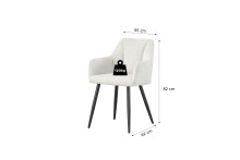 Stuhl >Bella< 2er Set in creme, Chenille-Optik - 55x82x62cm (BxHxT)