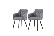 Stuhl >Bella< 2er Set in anthrazit, Chenille-Optik...