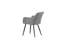 Stuhl >Bella< 2er Set in anthrazit, Chenille-Optik - 55x82x62cm (BxHxT)