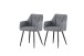 Stuhl >Bella< 2er Set in anthrazit, Chenille-Optik - 55x82x62cm (BxHxT)