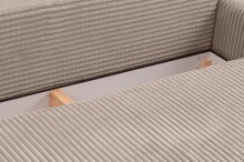 Schlafsofa >Grubs< in grau-beige, Cord - 225x96x93cm (BxHxT)