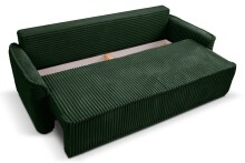 Schlafsofa >Grubs< in smaragdgrün, Cord - 225x96x93cm (BxHxT)