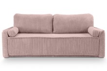 Schlafsofa >Grubs< in rosa, Cord - 225x96x93cm (BxHxT)