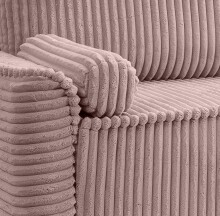 Schlafsofa >Grubs< in rosa, Cord - 225x96x93cm (BxHxT)