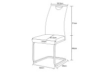 Freischwinger >Hanna< 2er Set in creme, Webstoff - 43x98x59cm (BxHxT)