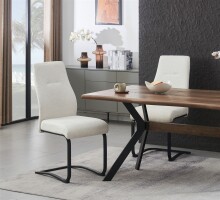 Freischwinger >Tina< 2er Set in creme, Strukturstoff - 43x98x59cm (BxHxT)