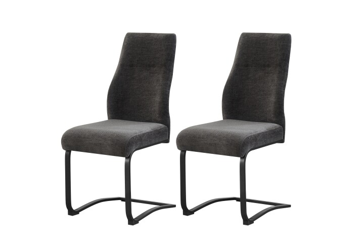 Freischwinger >Tina< 2er Set in anthrazit, Strukturstoff - 43x98x59cm (BxHxT)