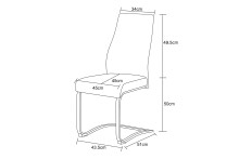 Freischwinger >Tina< 2er Set in anthrazit, Strukturstoff - 43x98x59cm (BxHxT)