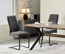 Freischwinger >Tina< 2er Set in anthrazit, Strukturstoff - 43x98x59cm (BxHxT)